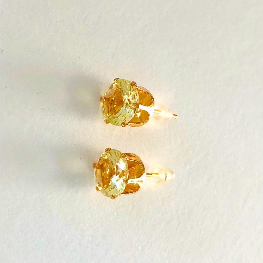 Sunny yellow crystal studs - NWT - Picture 4 of 6